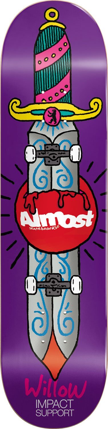 Almost Skate Knife Skateboard Decks, Willow, 8.1