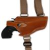 Barsony Saddle Tan Leather Cross Harness Shoulder Holster for 2-3" Snub Nose Revolvers view 2