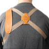 Barsony Saddle Tan Leather Cross Harness Shoulder Holster for COLT Diamondback Left view 4