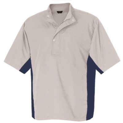 Monterey Club Men's Lightweight Twill 1/2 Zip Windbreaker #1779 (Raffia/Navy, Medium)