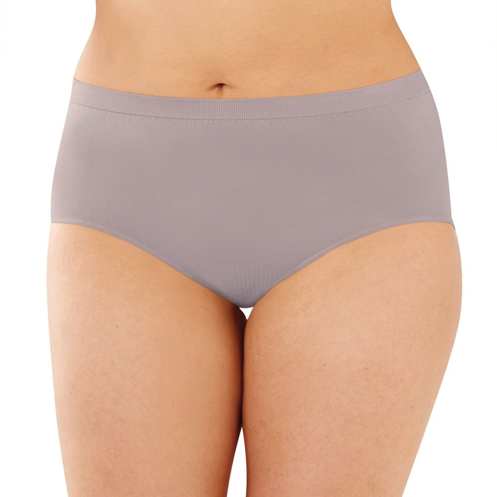 Bali Women's Comfort Revolution Seamless Brief Panty,Warm Steel,6/7
