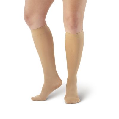Ames Walker AW 209 Microfiber Opaque Knee Highs 15-20 mmHg Natural L