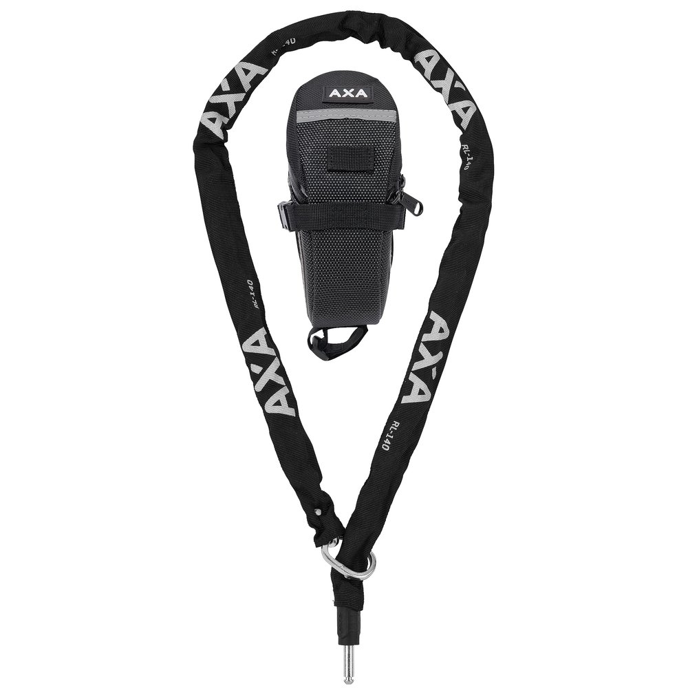 AXA RLC in Bag 140/5.5 - Insert Chain for Frame Lock - Can be Combined with AXA Frame Locks - 140 cm - 5.5 mm Links - Black Polyester Jacket