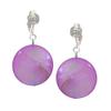 GIOLLA Silver plated 25mm Lilac Disk Clip On Earrings view 1