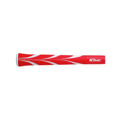 IOMIC M60 Golf Grip, Sticky Opus3, No Backline, Coral Red, Art Grip Series, Base: Coral Red x White, Ends: White