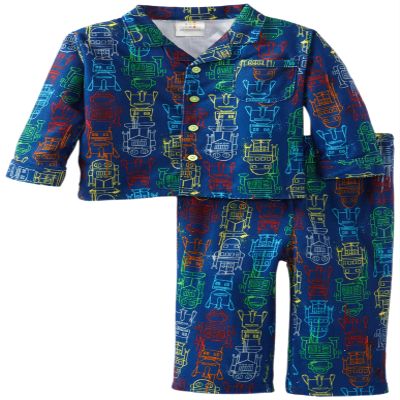 Disney Absorba Baby Boys' Robots Pajama Set, Navy Print, 12 Months