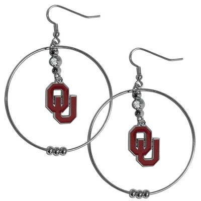 NCAA Siskiyou Sports Womens Oklahoma Sooners 2 Inch Hoop Earrings One Size Team Color