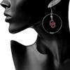 NCAA Siskiyou Sports Womens Oklahoma Sooners 2 Inch Hoop Earrings One Size Team Color view 3