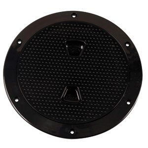 Beckson 6 Non-Skid Screw Out Deck Plate Black 6.5 Cutout