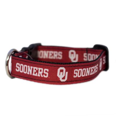 Oklahoma Sooners Ribbon Dog Collar - Large