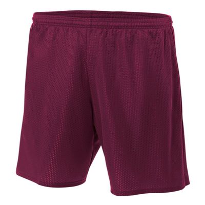 A4 Mens Lined Tricot Mesh Shorts, Large, Maroon