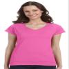 64V00L Gildan Junior Fit Softstyle V-Neck T-Shirt - Azalea - Small view 1