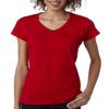 64V00L Gildan Junior Fit Softstyle V-Neck T-Shirt - Cherry Red - Small view 1