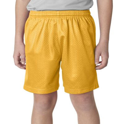 A4 Youth Six Inch Inseam Mesh Short NB5301 Gold M