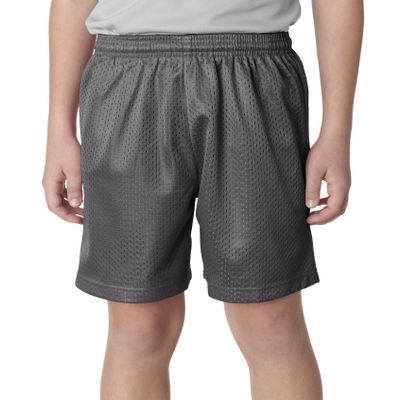 A4 Youth 6" Lined Tricot Mesh Shorts>XL Graphite NB5301