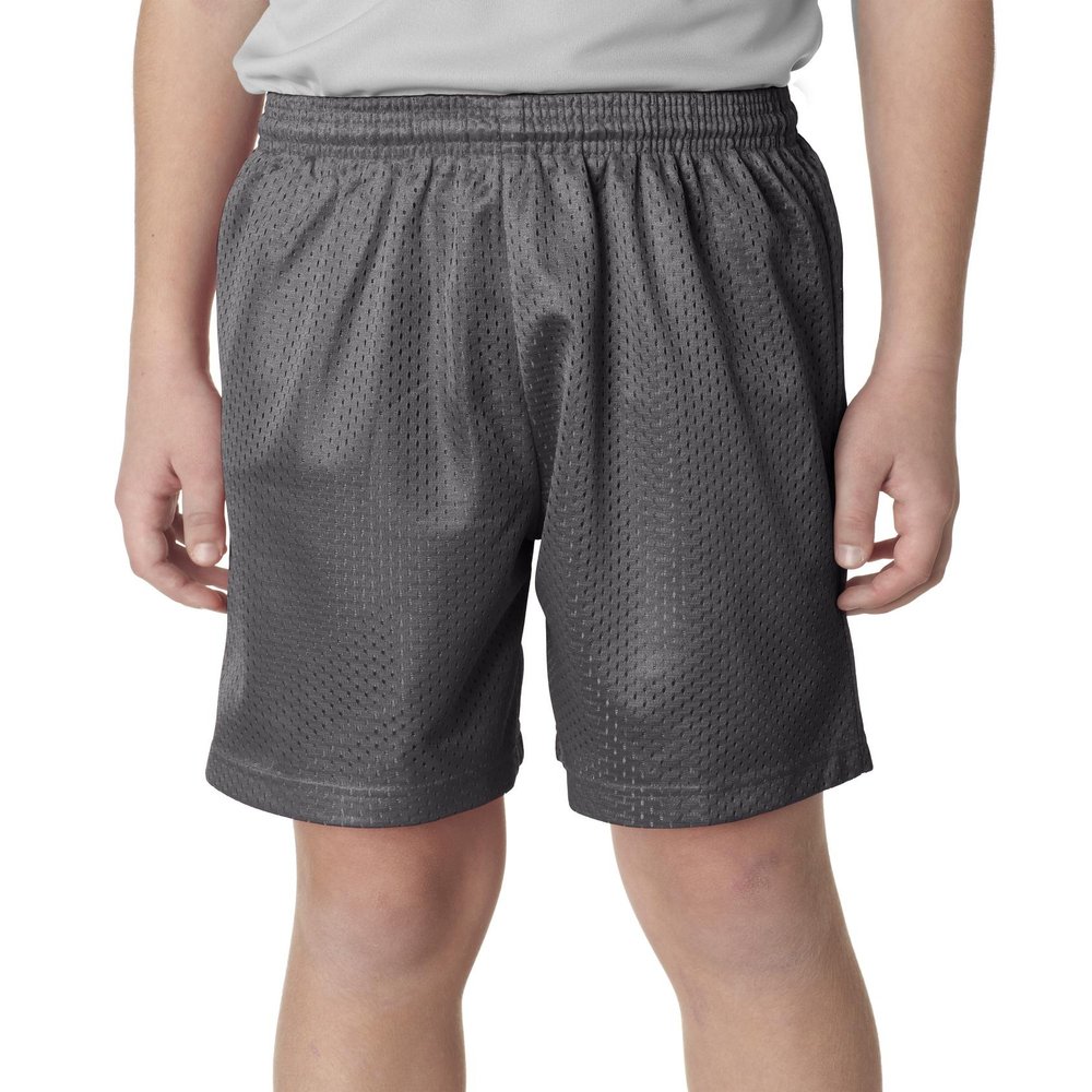 A4 Youth 6" Lined Tricot Mesh Shorts>XL Graphite NB5301