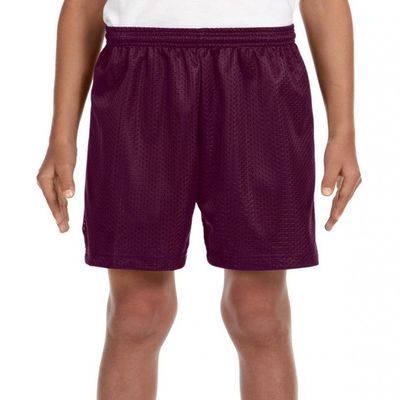 A4 Youth Six Inch Inseam Mesh Short NB5301 Maroon L