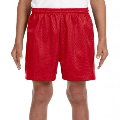 A4 Youth Six Inch Inseam Mesh Short NB5301 Scarlet L