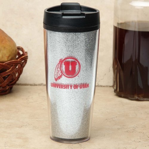 NORTHWEST The Company NCAA Utah Utes Glitter Travel Tumbler, 20-Ounce