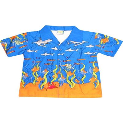 Private Label - Little Boys Short Sleeve Cover-up, Royal, Orange 32478-5