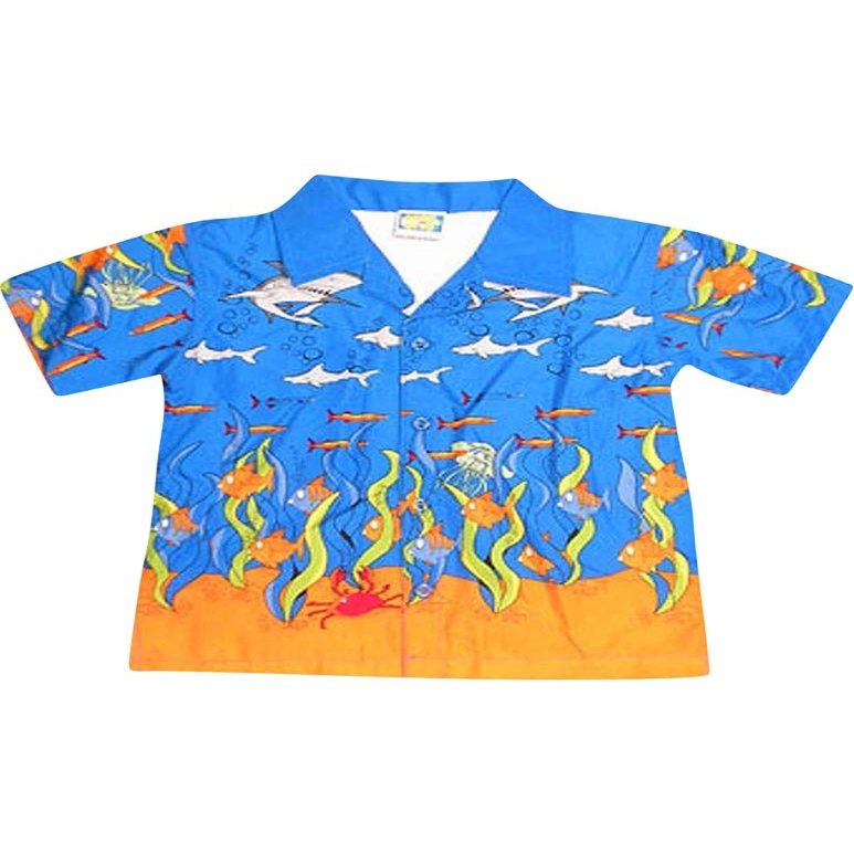 Private Label - Little Boys Short Sleeve Cover-up, Royal, Orange 32478-5