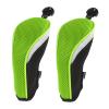 Andux Pack of 2 (All The Same Size) Mesh Golf Hybrid Club Head Covers with Dial No. Tags Black/Green view 1