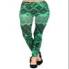 Women Bandana Frame Collage Printed Seamless Fashion Leggings (one Size, Green) view 1