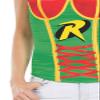Secret Wishes DC Comics Justice League Superhero Style Adult Corset Top with Logo Robin, Red, Small view 2