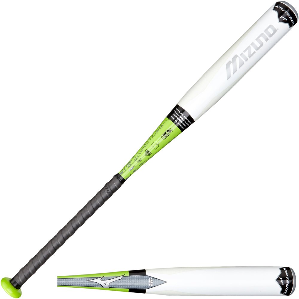 Mizuno Whiteout Fastpitch Bat, Black/Optic, 30-Inch/17.5-Ounce