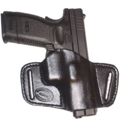 1911 4 "- 4.25" Leather Gun Holster Pro Carry SOB Left Hand Small of Back Black