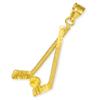 14k Gold Hockey Sticks and Puck Winter Sports Charm Pendant view 1