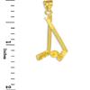 14k Gold Hockey Sticks and Puck Winter Sports Charm Pendant view 2