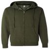 Independent Trading Co. Midweight Hooded Full-Zip Sweatshirt XL Army Heather view 1