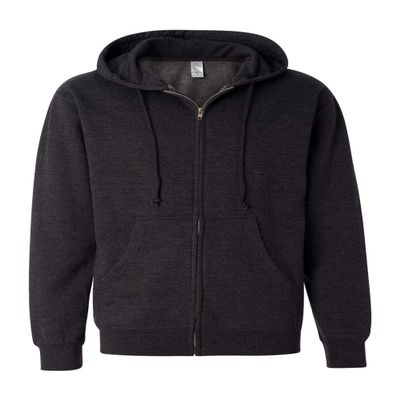 Independent Trading Co. Midweight Hooded Full-Zip Sweatshirt S Charcoal Heather