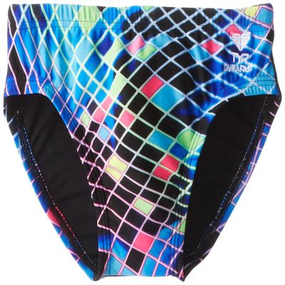 TYR SPORT Boy's Disco Inferno All Over Racer Swimsuit (Rainbow, Size 22)