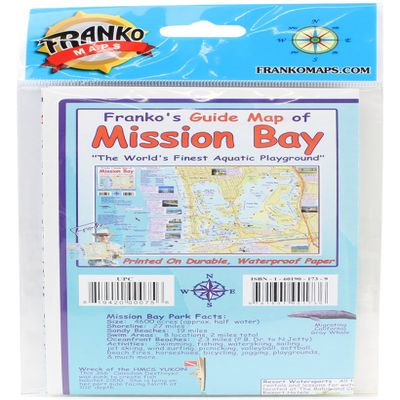 Franko Maps Ca Mission Bay Guide Map: Topographic Trail Maps