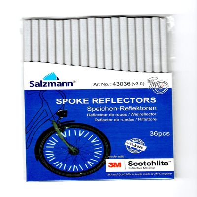 Salzmann Spoke Reflectors for Bicycles | High Visibility| Made with 3M Scotchlite | 36 Pieces