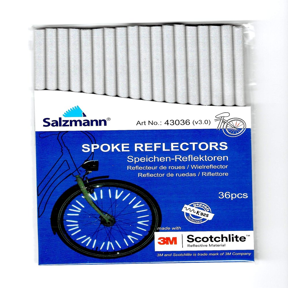 Salzmann Spoke Reflectors for Bicycles | High Visibility| Made with 3M Scotchlite | 36 Pieces