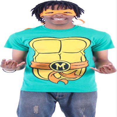 TEENAGE MUTANT NINJA Turtles Costume Green T-Shirt with Eye Mask, Perfect for Halloween Cosplay