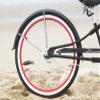 Firmstrong Urban Man Deluxe Single Speed Stretch Beach Cruiser Bicycle, 26-Inch, Matte Black/ Red Rim view 2