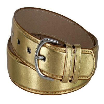 188 Women's Belts Ladies Fashion Skinny Soft Dress Casual Leather Belt 1-1/8" (30mm) wide (Gold, XL)
