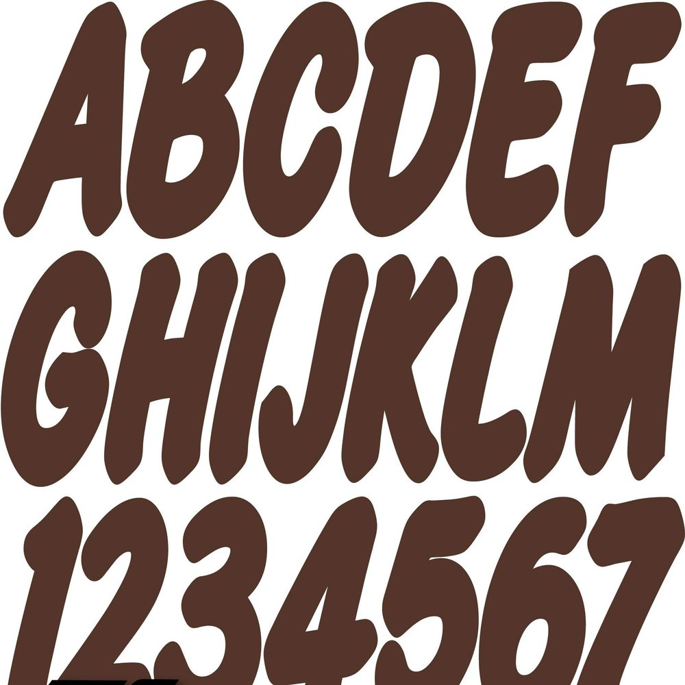 STIFFIE Whip-One Espresso Brown 3" Alpha-Numeric Registration Identification Numbers Stickers Decals for Boats & Personal Watercraft