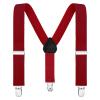 Buyless Fashion Adjustable Suspenders for Kids Toddlers Baby Elastic Solid Color 1 Inch - Y Back Design - 5102-Red-26 view 1