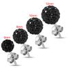 12MM Multi Black Crystal Stone Ball 925 Sterling Silver Stud Earring view 2