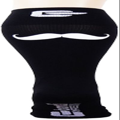 Bondi Band Mustache Compression Socks, Black/White, Large