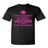 Always Be Yourself Unless You Can Be A Unicorn Adult T-Shirt Tee (Large, Black w/Neon Pink) view 1