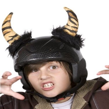 Screamer Boy's Helmet Candy Helmet Cover, Striped Horns, One Size