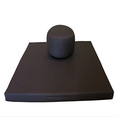 Round Zafu and Deluxe Zabuton Meditation Cushion Set 2pc (Brown)