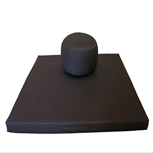 Round Zafu and Deluxe Zabuton Meditation Cushion Set 2pc (Brown)