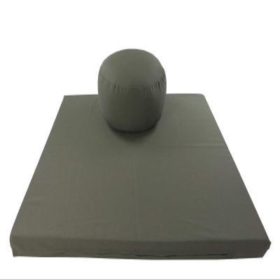 Round Zafu and Deluxe Zabuton Meditation Cushion Set 2pc (Olive)
